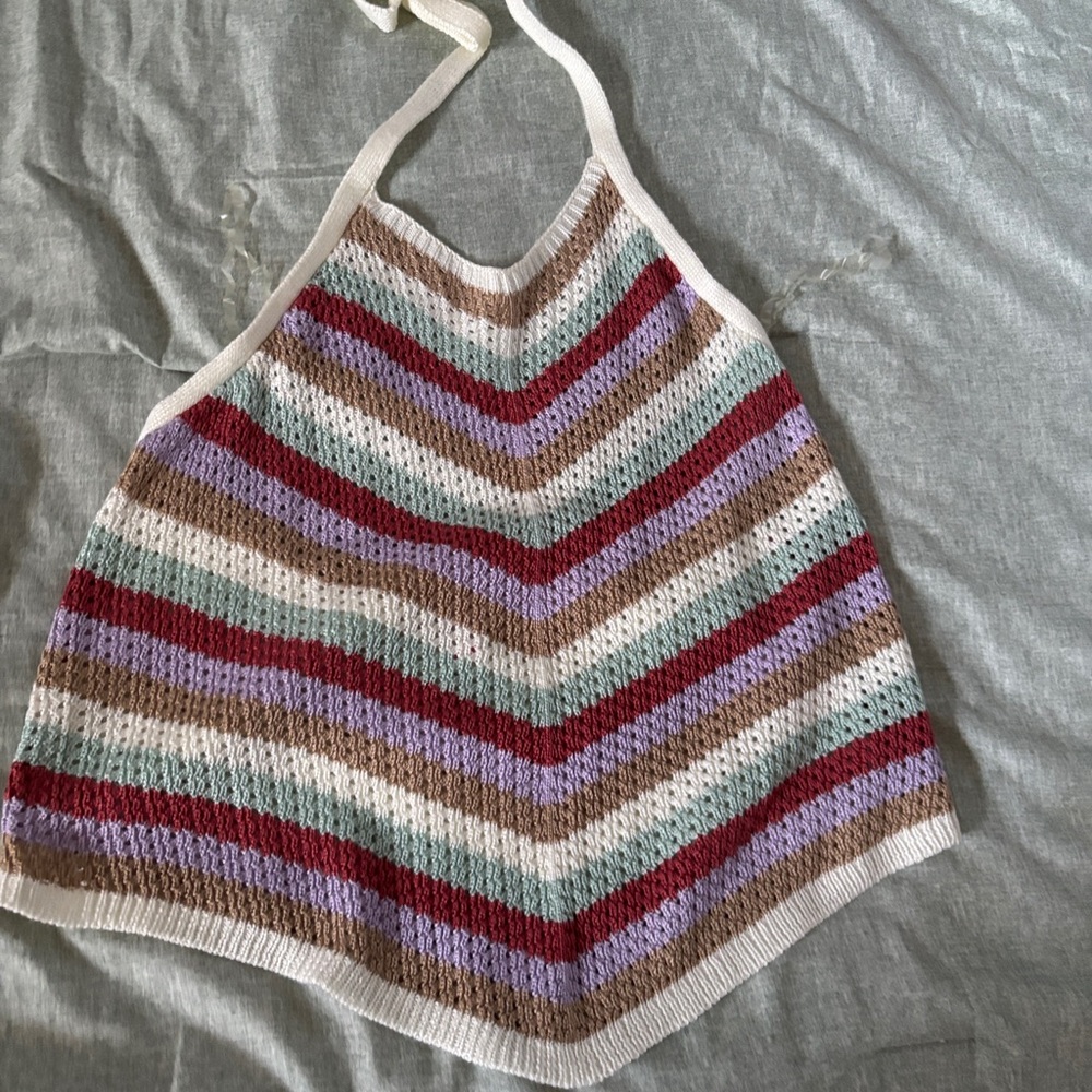 No Boundaries Multicolor Knit Halter Top